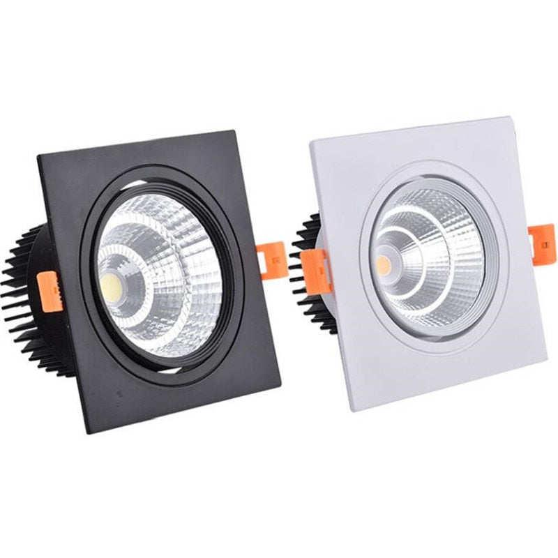 Square Dimmable Ceiling Recessed LED Downlight Ceiling Lamp 4 Types 9W 12W 15W AC85-230V LED COB Spot Light Indoor Lighting