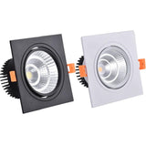 Square Dimmable Ceiling Recessed LED Downlight Ceiling Lamp 4 Types 9W 12W 15W AC85-230V LED COB Spot Light Indoor Lighting