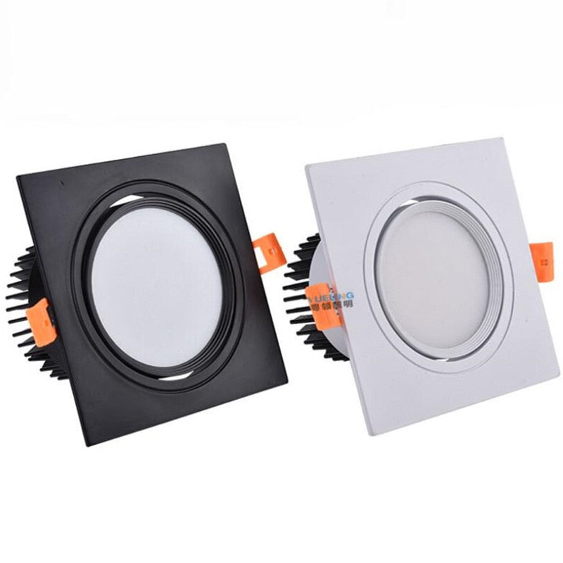 Square Dimmable Ceiling Recessed LED Downlight Ceiling Lamp 4 Types 9W 12W 15W AC85-230V LED COB Spot Light Indoor Lighting