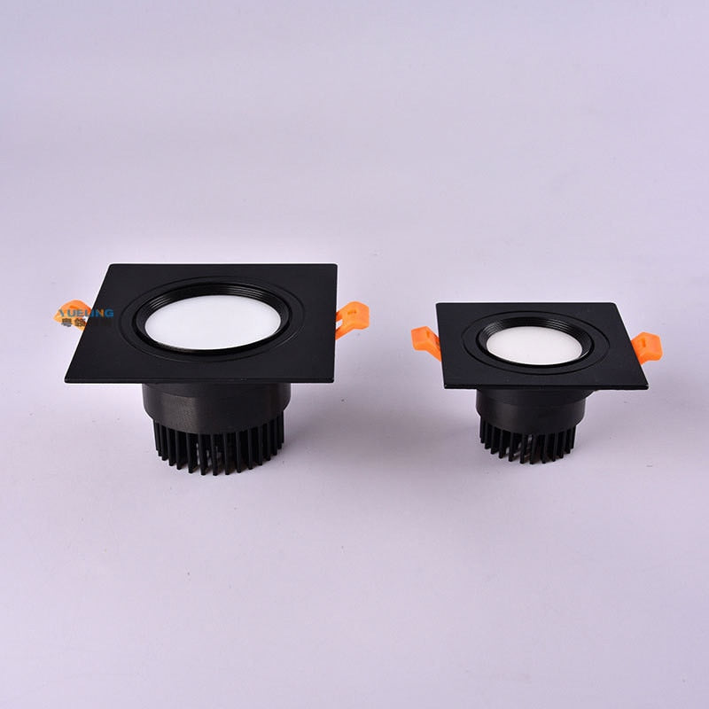 Square Dimmable Ceiling Recessed LED Downlight Ceiling Lamp 4 Types 9W 12W 15W AC85-230V LED COB Spot Light Indoor Lighting