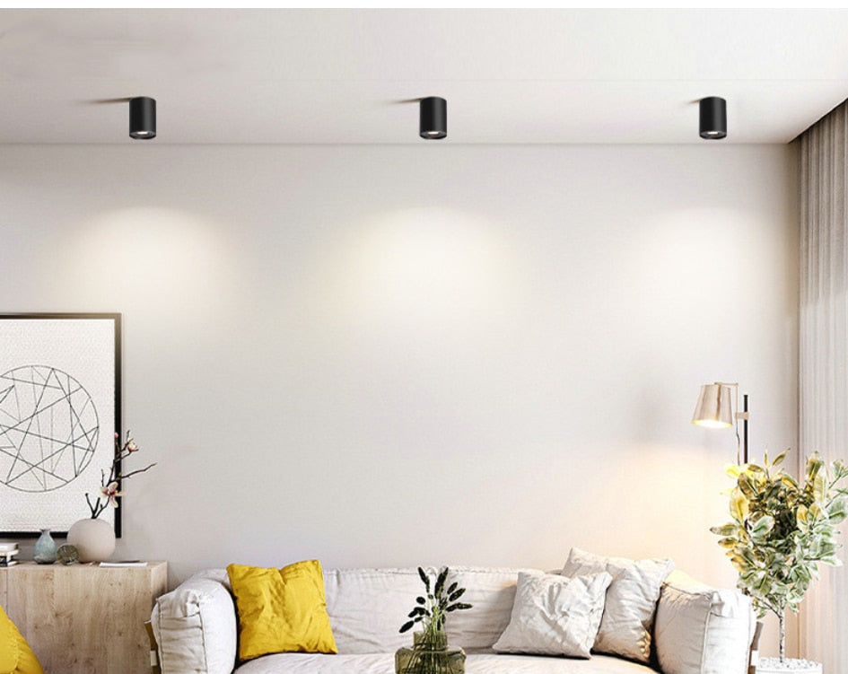 Surface Mounted Ceiling Downlight with 7W 9W 12W 15W GU10 Bulb Replaceable LED Spot Light AC85-265V Warm/Natural/Cold White