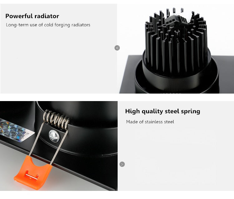 Double square Dimmable Led downlight light COB Ceiling SpotLight 14W 20W 24W 30 WLED ceiling recessed Lights Indoor Lighting