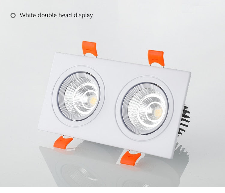 Double square Dimmable Led downlight light COB Ceiling SpotLight 14W 20W 24W 30 WLED ceiling recessed Lights Indoor Lighting