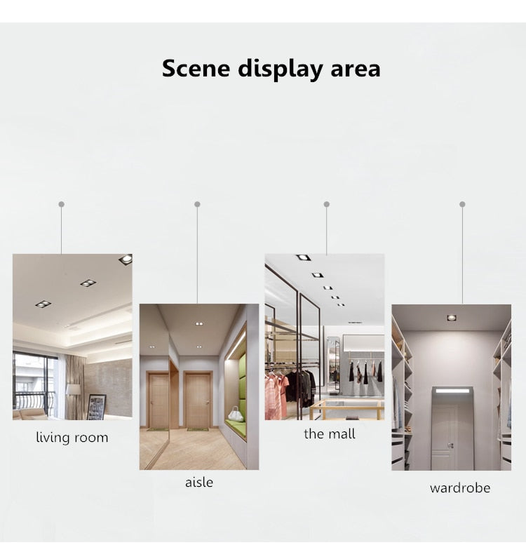 Double square Dimmable Led downlight light COB Ceiling SpotLight 14W 20W 24W 30 WLED ceiling recessed Lights Indoor Lighting