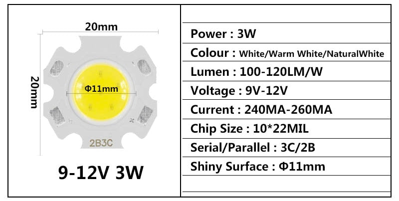 LED Chip Light 10pcs a lot 3W 5W 7W 10W LED COB Light Bulb On Board High Power Lamp SpotLight Downlight Lamps
