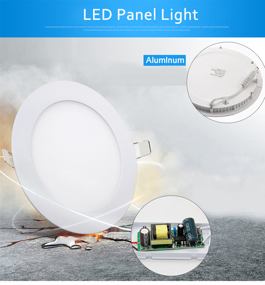DBF Dimmable LED Downlight 3W 4W 6W 9W 12W 15W 18W Ceiling Recessed Round LED Panel Light White/Warm White for Kitchen Bathroom
