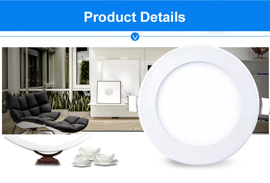 DBF Dimmable LED Downlight 3W 4W 6W 9W 12W 15W 18W Ceiling Recessed Round LED Panel Light White/Warm White for Kitchen Bathroom