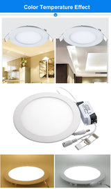DBF Dimmable LED Downlight 3W 4W 6W 9W 12W 15W 18W Ceiling Recessed Round LED Panel Light White/Warm White for Kitchen Bathroom