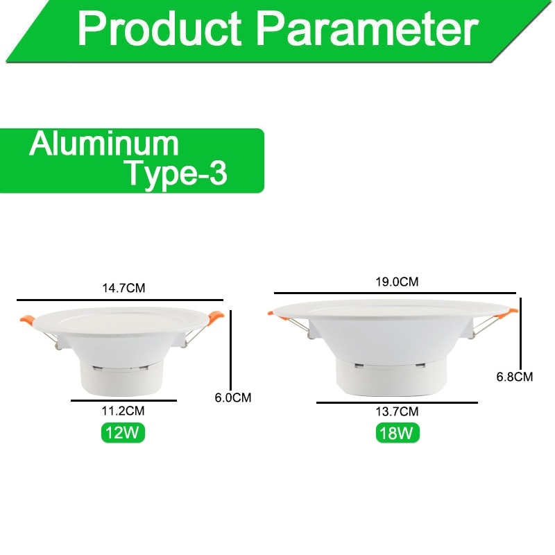 Silver White Ultra Bright LED Downlight 3w 5w 10w 15w Thin Round LED Ceiling Recessed Spot Light AC85~240v Down Light Cold Warm