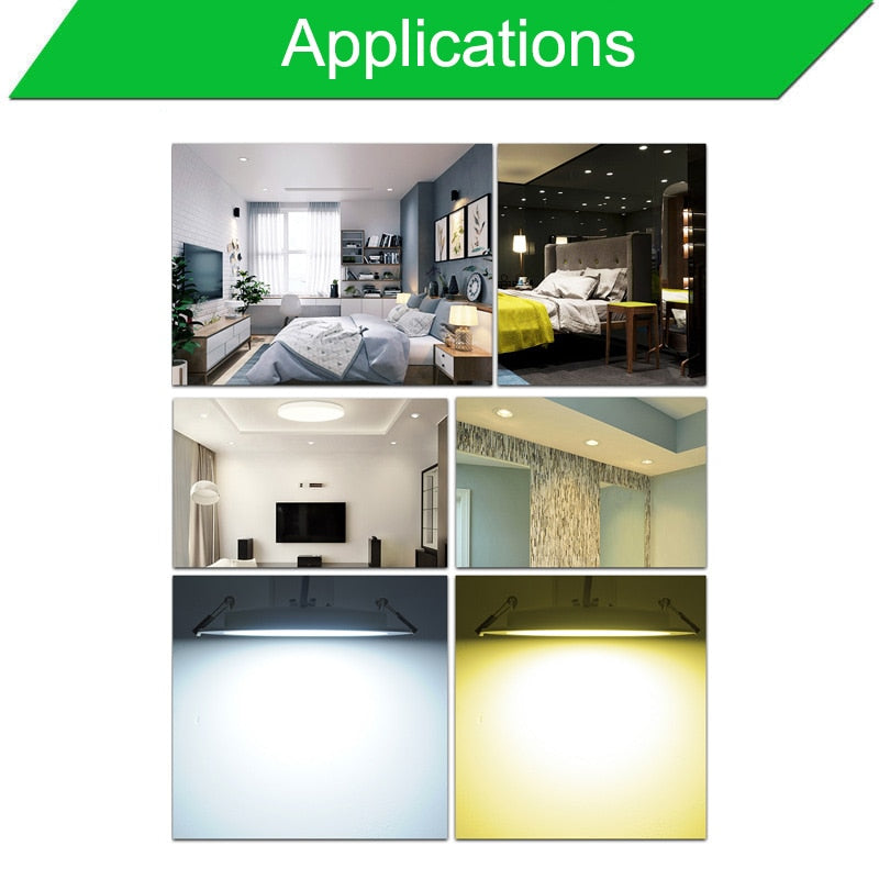 Silver White Ultra Bright LED Downlight 3w 5w 10w 15w Thin Round LED Ceiling Recessed Spot Light AC85~240v Down Light Cold Warm