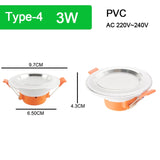 Silver White Ultra Bright LED Downlight 3w 5w 10w 15w Thin Round LED Ceiling Recessed Spot Light AC85~240v Down Light Cold Warm