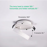 Dimmable LED downlight COB ceiling light spotlight 3W 5W 7W 10W 12W embedded 360 degree rotatable foldable AC85-265V