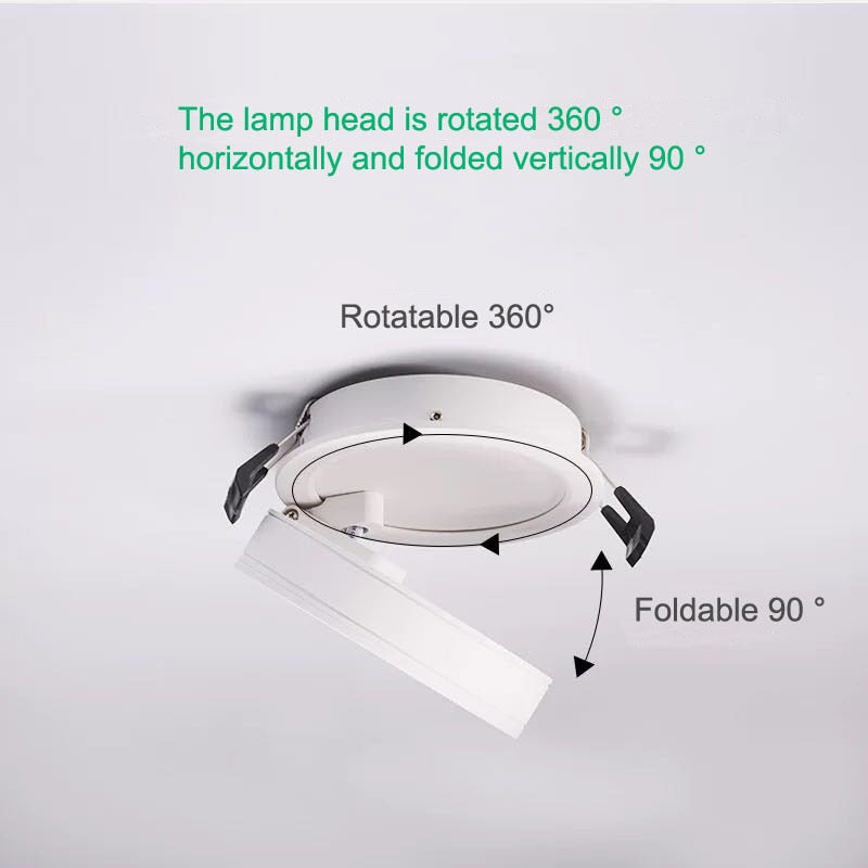 Dimmable LED downlight COB ceiling light spotlight 3W 5W 7W 10W 12W embedded 360 degree rotatable foldable AC85-265V