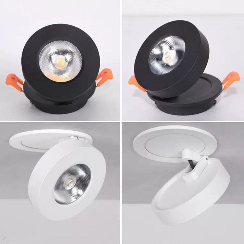 Dimmable LED downlight COB ceiling light spotlight 3W 5W 7W 10W 12W embedded 360 degree rotatable foldable AC85-265V