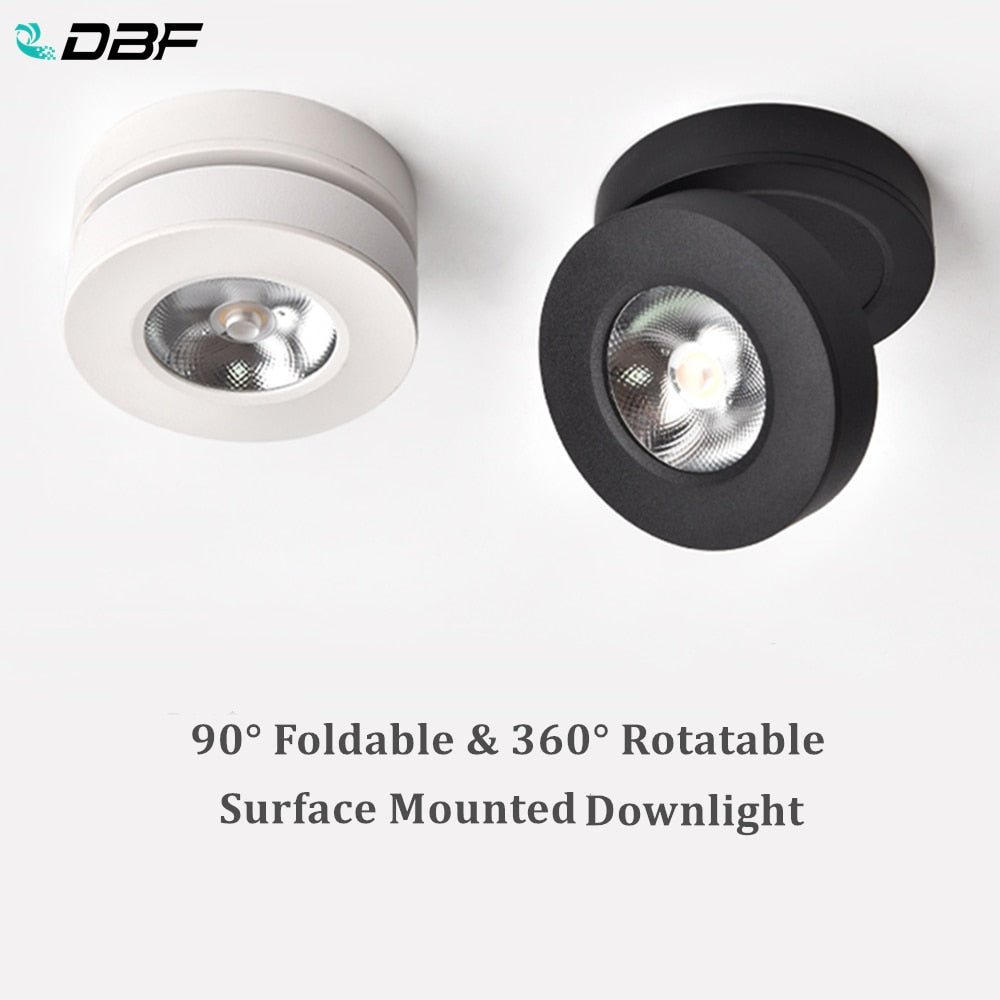 DBF Ultra-Thin 360 Angle Adjustable Surface Mounted Downlight Ceiling Lamp 3W 5W 7W LED COB Spot Light AC110/220V Ceiling Light