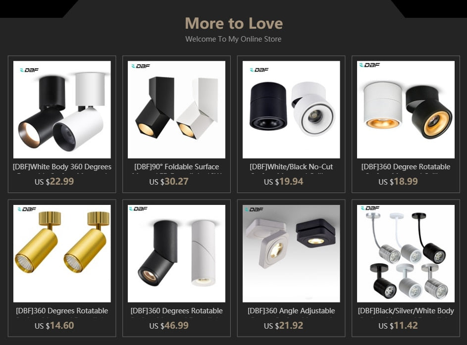 DBF Ultra-Thin 360 Angle Adjustable Surface Mounted Downlight Ceiling Lamp 3W 5W 7W LED COB Spot Light AC110/220V Ceiling Light