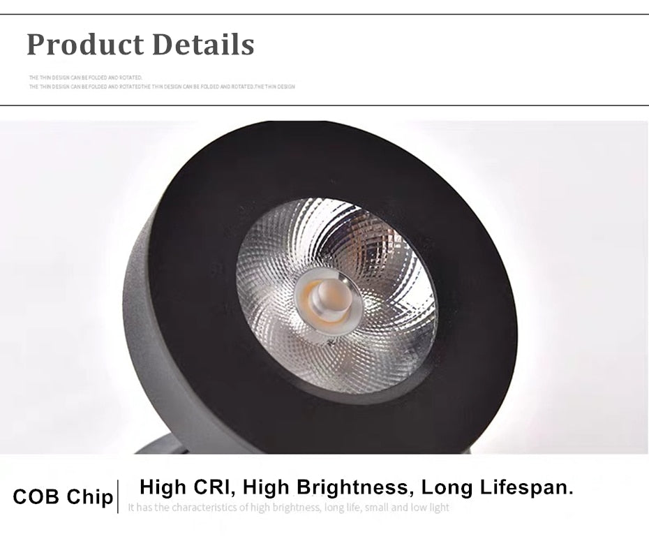 DBF Ultra-Thin 360 Angle Adjustable Surface Mounted Downlight Ceiling Lamp 3W 5W 7W LED COB Spot Light AC110/220V Ceiling Light