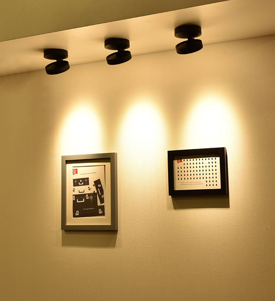 DBF Ultra-Thin 360 Angle Adjustable Surface Mounted Downlight Ceiling Lamp 3W 5W 7W LED COB Spot Light AC110/220V Ceiling Light