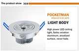 HOT led downlight 220v 9W 12W 15W downlight-led 85V-265V LED Ceiling Recessed LED Wall lamp Spot light LED Driver