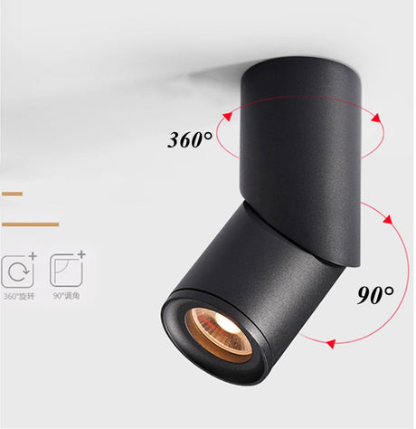 Dimmable Rotating Led Downlights Cob Ceiling Spot Lights AC220V 240v Led Lamp Indoor Room Lighting TV Background  Bedroom 20W