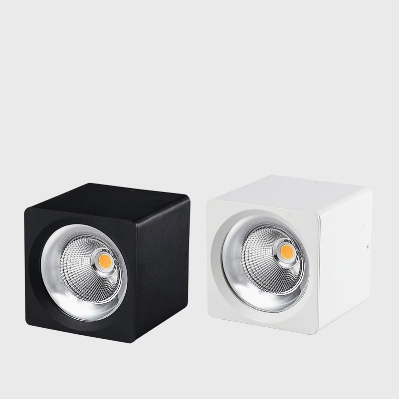 LED 1pcs white Black Surface Mounted  LED Dimmable Downlights 7W 9W 12W 15W 20W COB LED Ceiling lamp Spot Lights AC110-220V