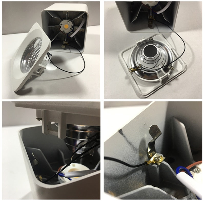 LED 1pcs white Black Surface Mounted  LED Dimmable Downlights 7W 9W 12W 15W 20W COB LED Ceiling lamp Spot Lights AC110-220V