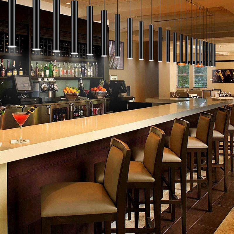 Hanging Wire Downlight 20CM/30CM/60CM Long Tube LED Downlight 3W/7W/12W COB Ceiling Light Cone Decorative Chandelier