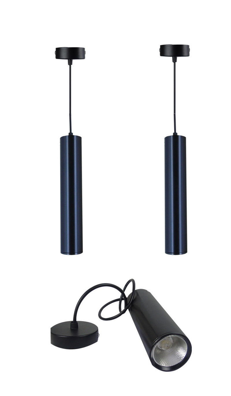 Hanging Wire Downlight 20CM/30CM/60CM Long Tube LED Downlight 3W/7W/12W COB Ceiling Light Cone Decorative Chandelier