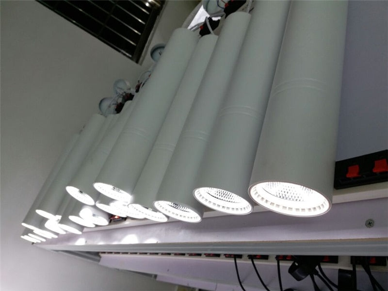 Hanging Wire Downlight 20CM/30CM/60CM Long Tube LED Downlight 3W/7W/12W COB Ceiling Light Cone Decorative Chandelier