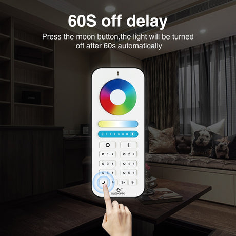 Smart Home 2.4G RGBCCT 6 Zone Group Control RF Remote Control Work with Pro Series RGBCCT Controller LED Bulb Spotlight