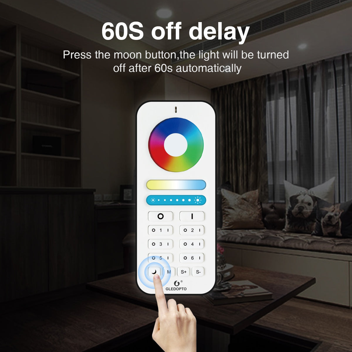 Smart Home 2.4G RGBCCT 6 Zone Group Control RF Remote Control Work with Pro Series RGBCCT Controller LED Bulb Spotlight