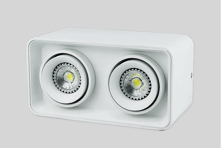 Angle Adjustable Surface Mounted LED Downlight+Replaceable GU10 LED Bulb 7W 10W 14W 20W Square LED Ceiling Spot Light AC110 220V