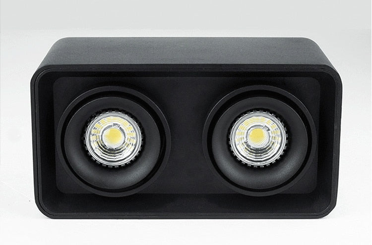 Angle Adjustable Surface Mounted LED Downlight+Replaceable GU10 LED Bulb 7W 10W 14W 20W Square LED Ceiling Spot Light AC110 220V