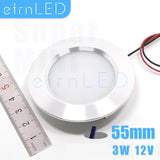 LED Mini LED Spot Round Ultra-Thin Concealed Recessed Downlight 12V 3W Under Cabinet Closet Wardrobe Motorhome Lamp Dimmable