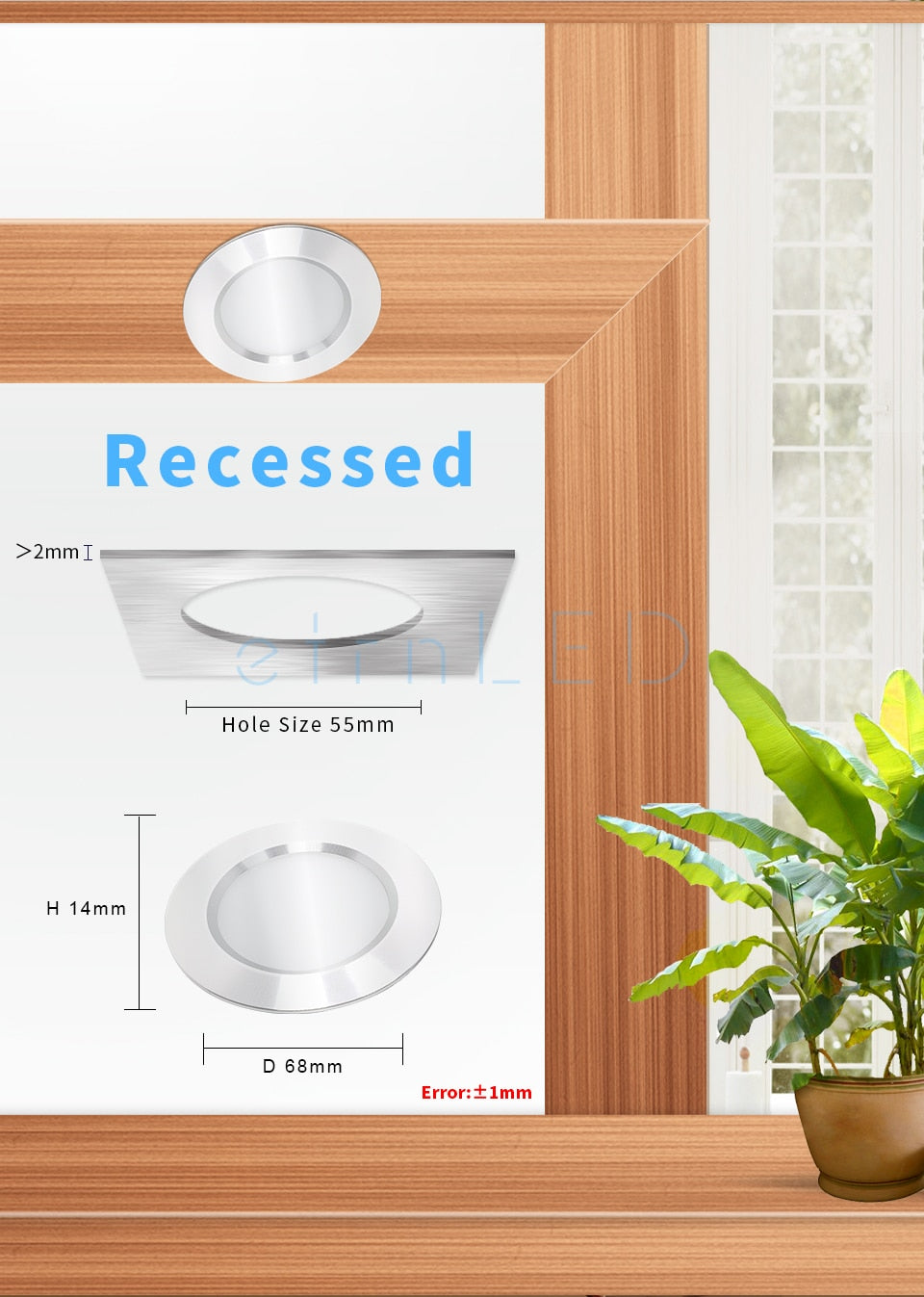 LED Mini LED Spot Round Ultra-Thin Concealed Recessed Downlight 12V 3W Under Cabinet Closet Wardrobe Motorhome Lamp Dimmable