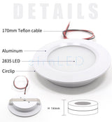 LED Mini LED Spot Round Ultra-Thin Concealed Recessed Downlight 12V 3W Under Cabinet Closet Wardrobe Motorhome Lamp Dimmable