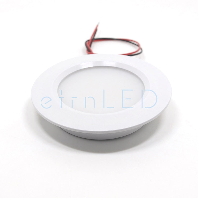 LED Mini LED Spot Round Ultra-Thin Concealed Recessed Downlight 12V 3W Under Cabinet Closet Wardrobe Motorhome Lamp Dimmable