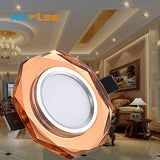 Europe Crystal 3W LED Ceiling Lamp Recessed Bedroom Luxury Downlight Living Room Decoration Spot Lighting Luminaire AC110/220V