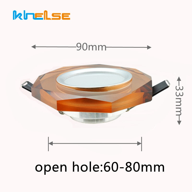 Europe Crystal 3W LED Ceiling Lamp Recessed Bedroom Luxury Downlight Living Room Decoration Spot Lighting Luminaire AC110/220V