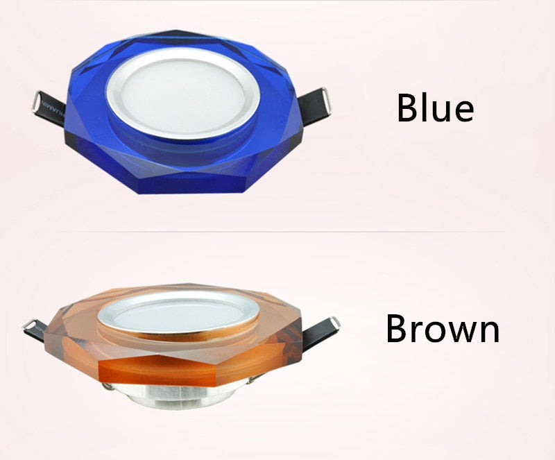 Europe Crystal 3W LED Ceiling Lamp Recessed Bedroom Luxury Downlight Living Room Decoration Spot Lighting Luminaire AC110/220V