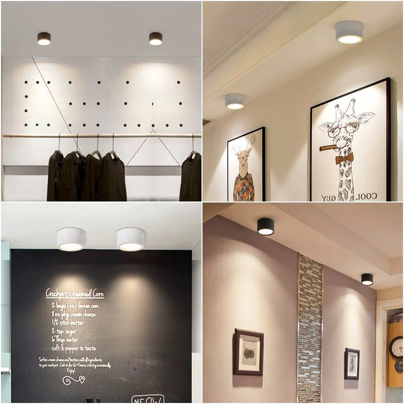 Dimmable Surface Mounted Downlights 7W 9W 12W 15W 18W 5730SMD LED Ceiling Spot Lights AC85-265V LED Ceiling Lamp Indoor Lighting