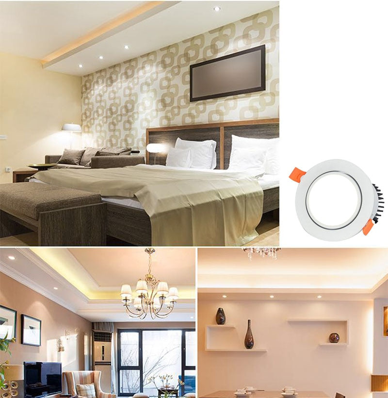 Dimmable LED Downlight COB Spotlight Ceiling Light 5W 7W 9W 12W 15W 18W 25W 30W Round Embedded LED Downlight Panel Light AC110V 220V