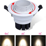 Dimmable LED Embedded Zoom 15-60 degrees COB Downlights 8W 12W 15W 18W 21W 24W Ceiling Lamp Spot Lights AC110-220V Indoor lighting
