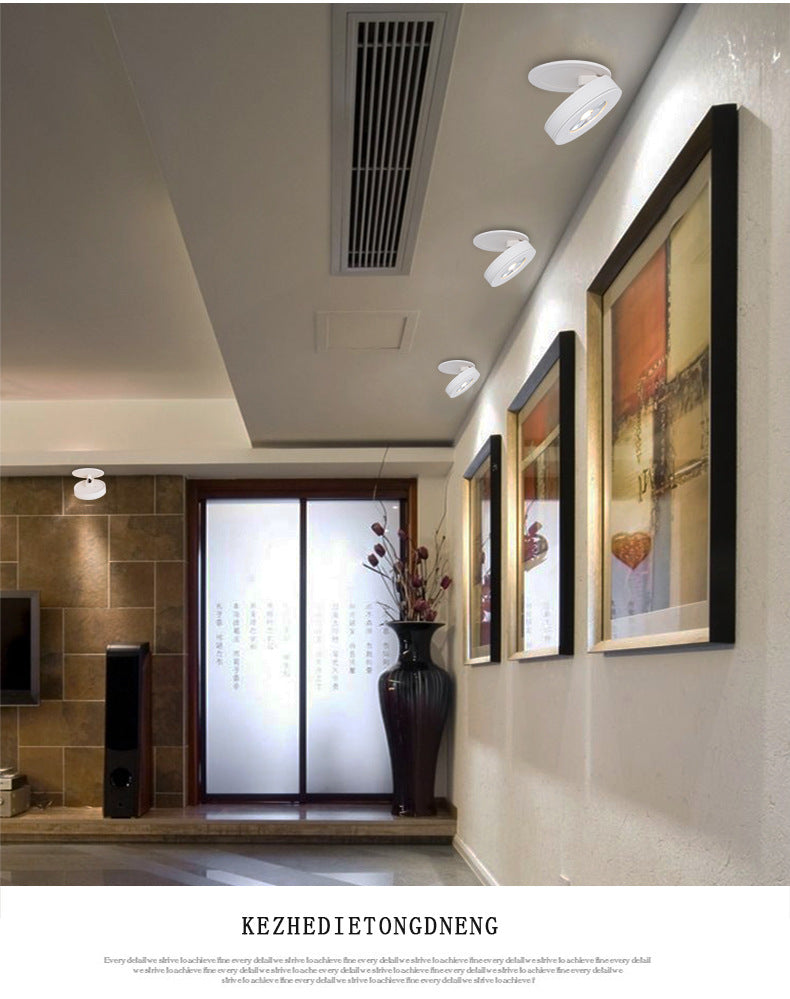 Upgrade Dimmable COB LED Downlights Surface Mounted LED Ceiling Lamps 7W/10W/15W Foldable Indoor Background Spot lights