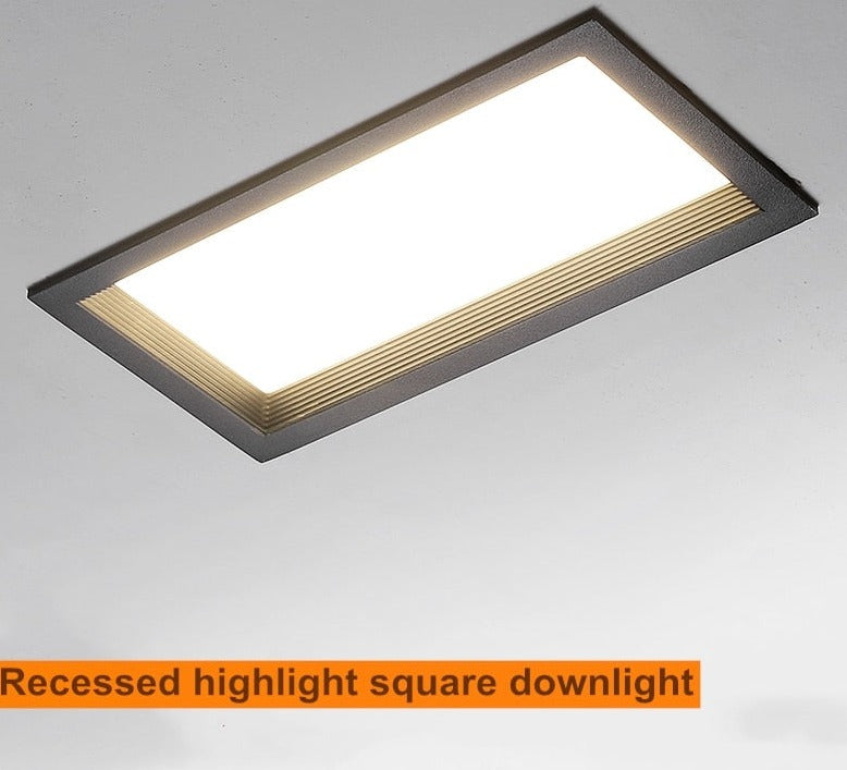 1Pcs square double-head downlight embedded LED ultra-thin hole light ceiling grille bold light 12W 18W 24W 36W