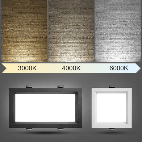 1Pcs square double-head downlight embedded LED ultra-thin hole light ceiling grille bold light 12W 18W 24W 36W