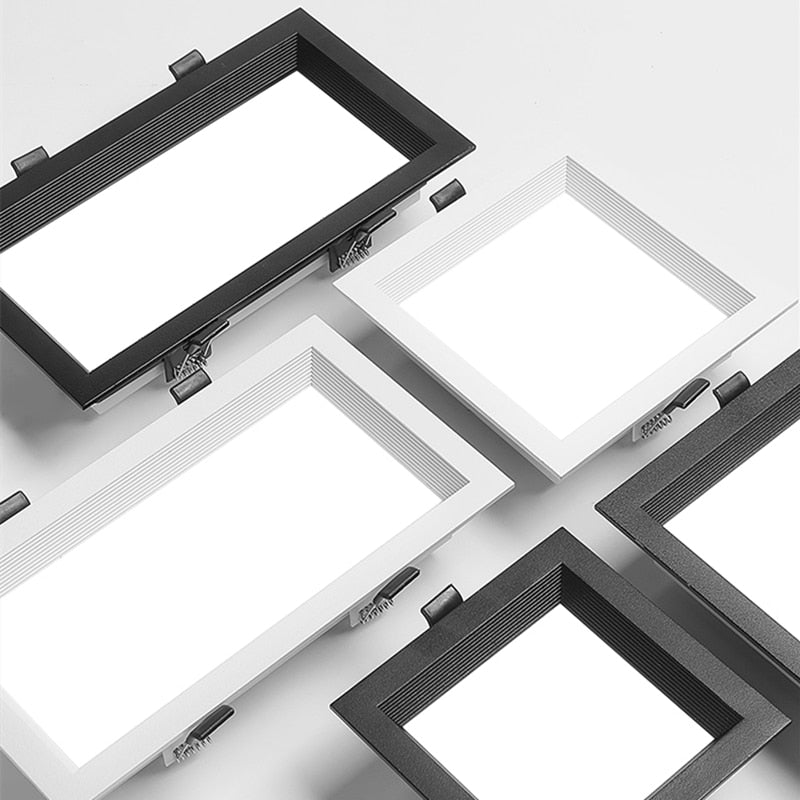 1Pcs square double-head downlight embedded LED ultra-thin hole light ceiling grille bold light 12W 18W 24W 36W