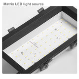 1Pcs square double-head downlight embedded LED ultra-thin hole light ceiling grille bold light 12W 18W 24W 36W