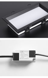 1Pcs square double-head downlight embedded LED ultra-thin hole light ceiling grille bold light 12W 18W 24W 36W