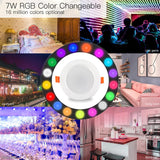 ASEER WiFi Smart LED Downlight Dimming Round Spot Light 7W RGB+C+W Color Changing 2700K-6500K Warm Cool light ,Alexa Google